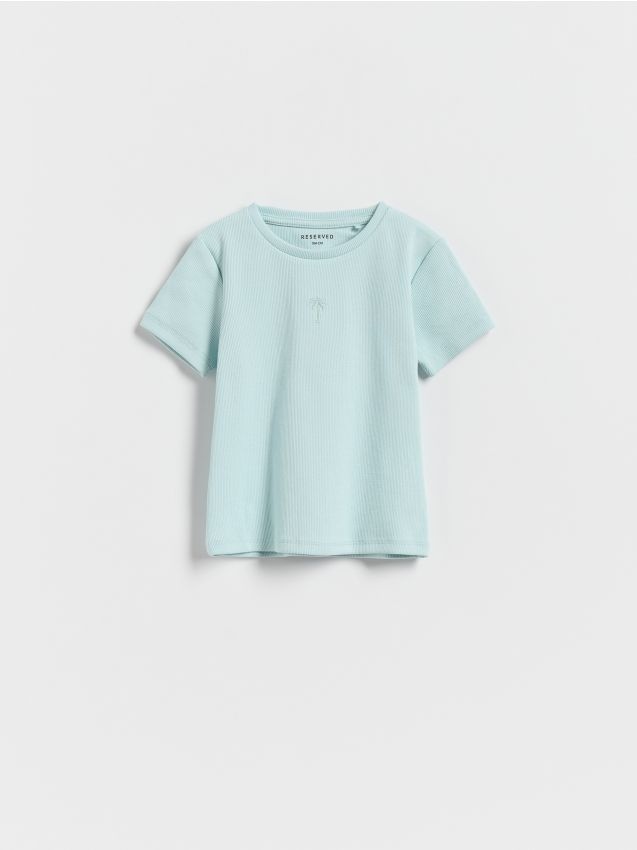 Cotton rich T-shirt with embroidery detail - RESERVED