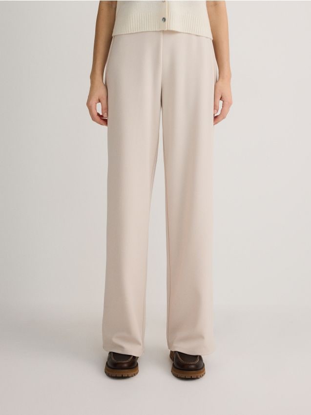 Reserved - Pantaloni wide leg - bej