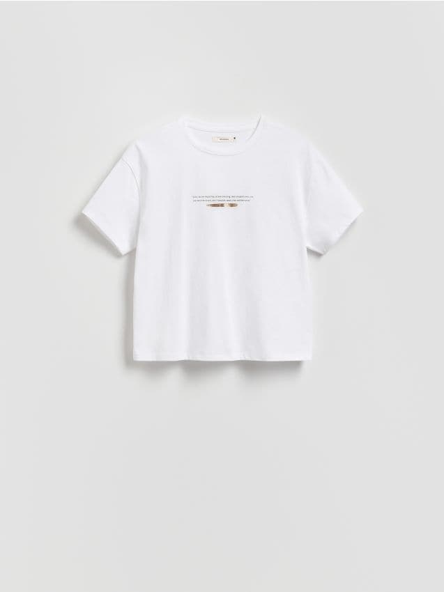 Cotton T-shirt with slogan - RESERVED