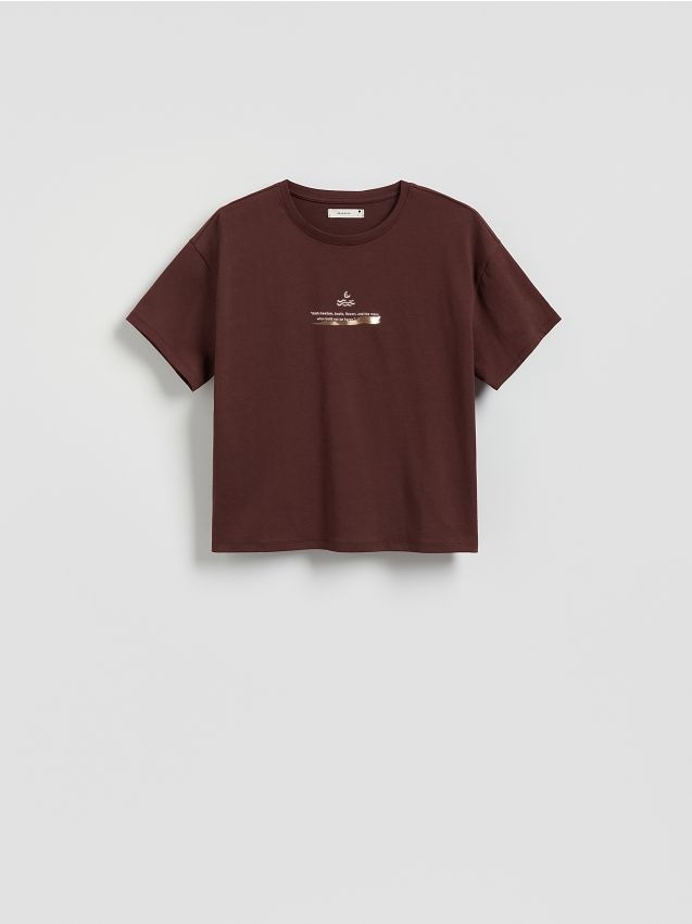 Bawełniany t-shirt z nadrukiem - RESERVED