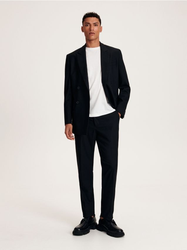 Slim pantalone od mešavine vune - RESERVED