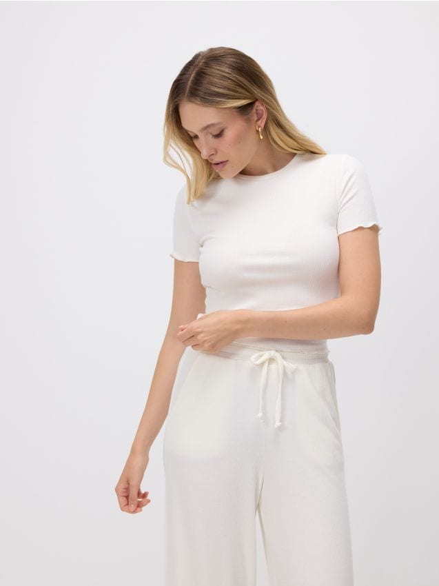 Rib knit T-shirt - RESERVED