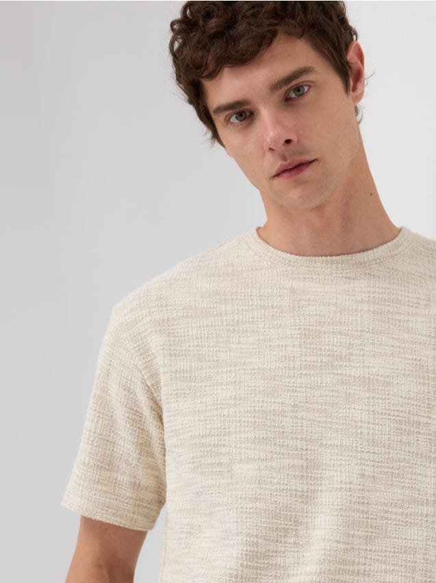 T-Shirt im Relaxed-Fit aus Strukturstoff - RESERVED