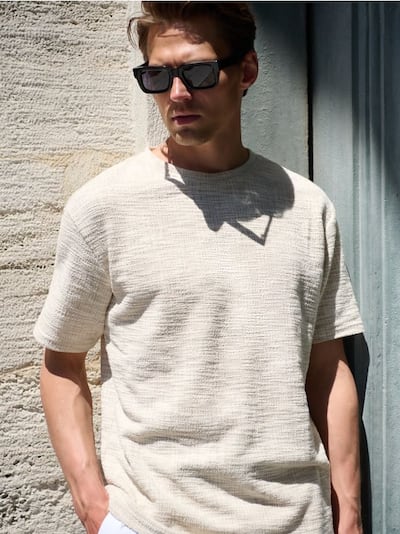 Strukturalny t-shirt relaxed fit