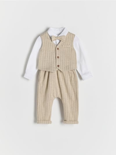 BABIES` TROUSERS, VEST, BODY & BOW TIE