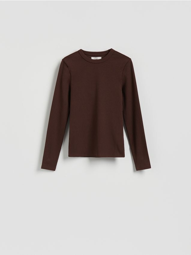 Rib knit long sleeve T-shirt - RESERVED