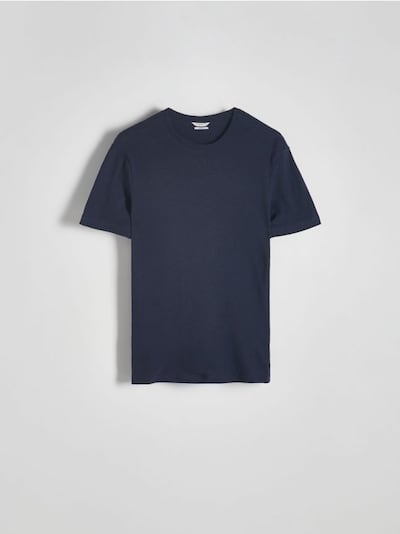 Regular fit T-shirt van een linnenmix