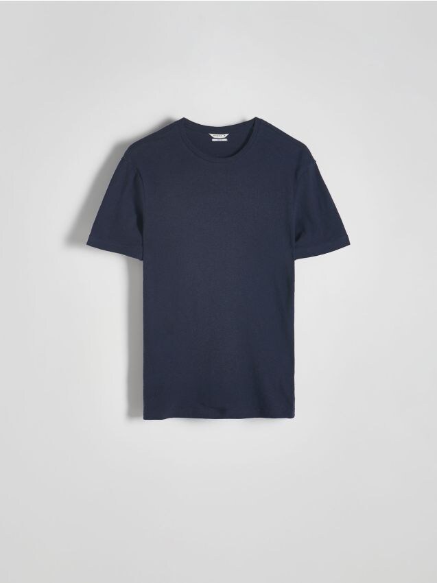 Reserved - tricou regular fit, cu adaos de in - bleumarin
