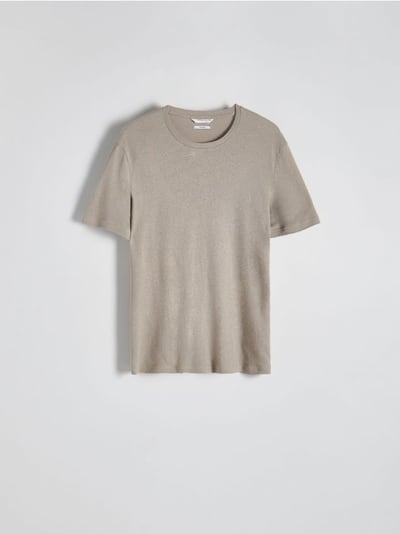 Regular fit T-shirt with linen blend