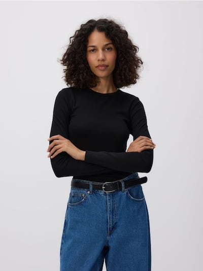Langarmshirt mit hochem Modalanteil