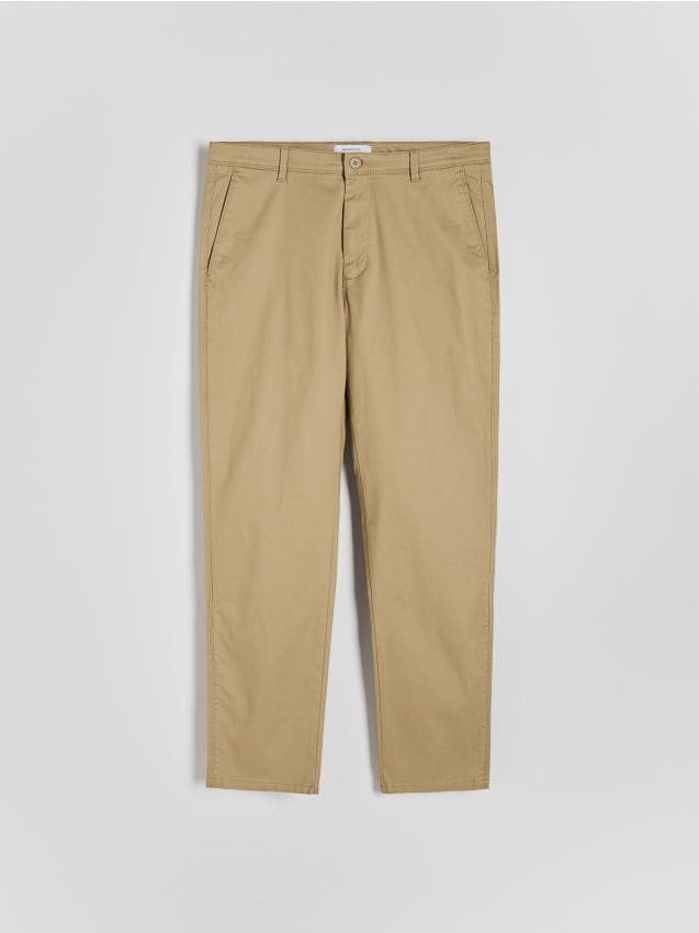 Reserved - pantaloni chino slim cu conținut ridicat de bumbac - bej