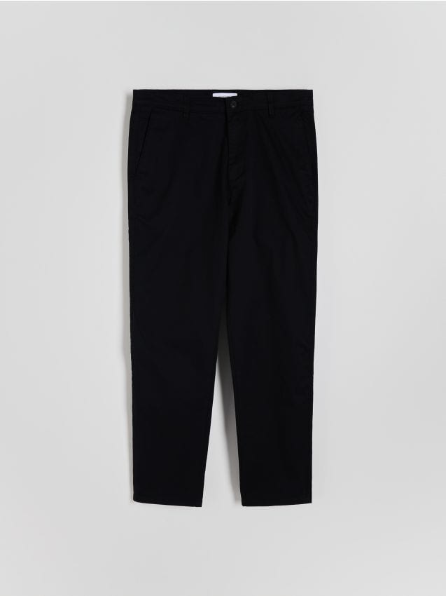Reserved - pantaloni chino slim cu conținut ridicat de bumbac - negru