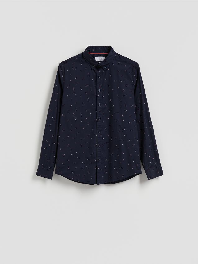 Reserved - MEN`S SHIRT - bleumarin