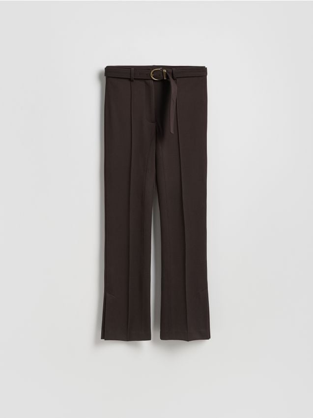 Flare trousers with belt - RESERVED