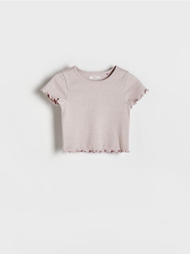 Reserved - tricou cu adaos de fir metalizat - roz