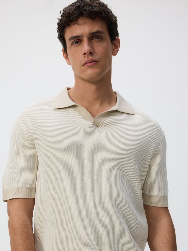 Structural fabric polo jumper - RESERVED