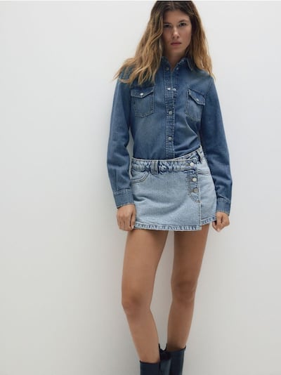 Denim skort