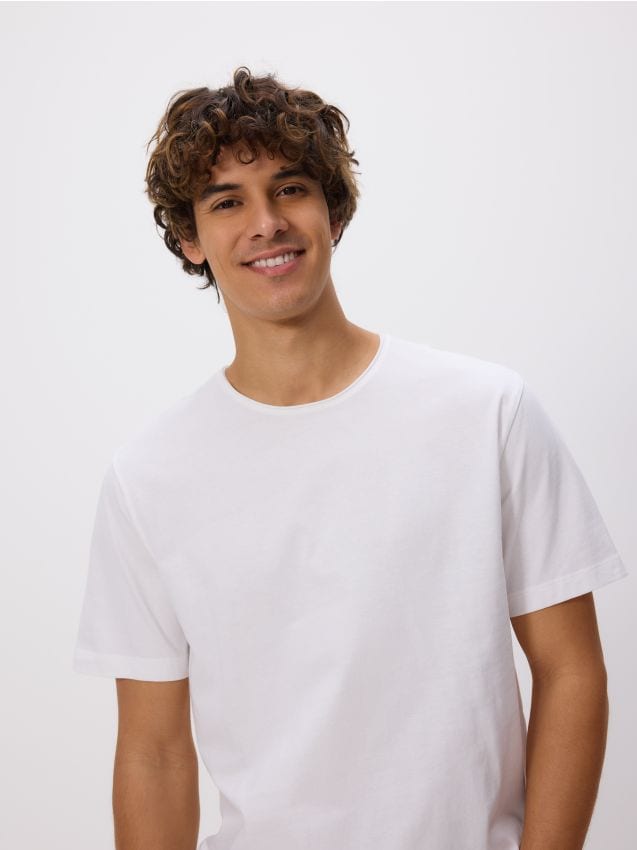Reserved - Tricou regular din bumbac - alb Reserved - Tricou regular din bumbac - alb