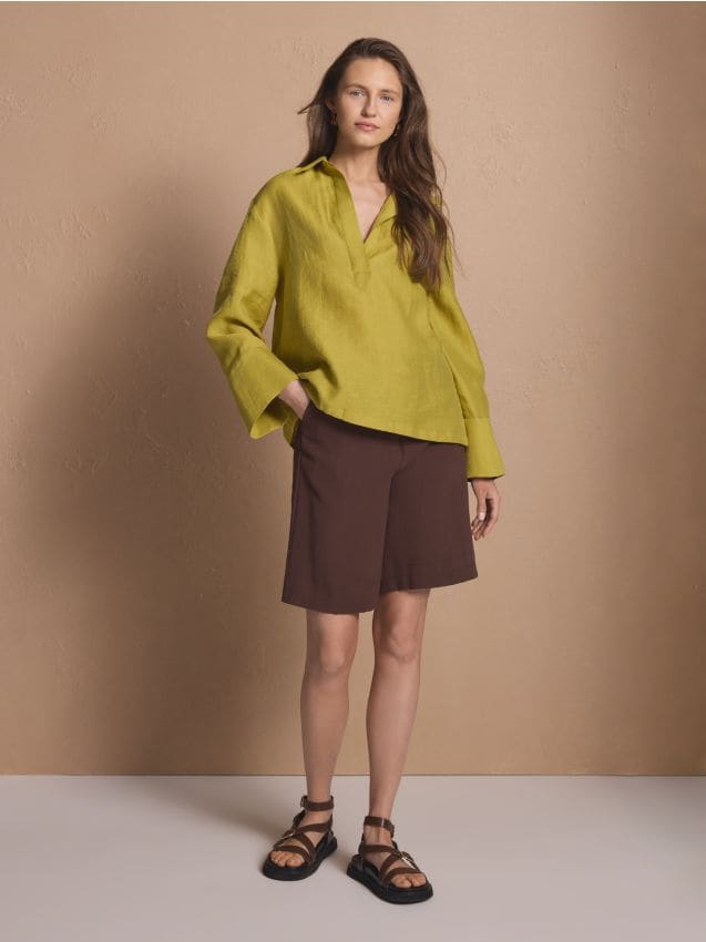 Linen rich shirt - RESERVED