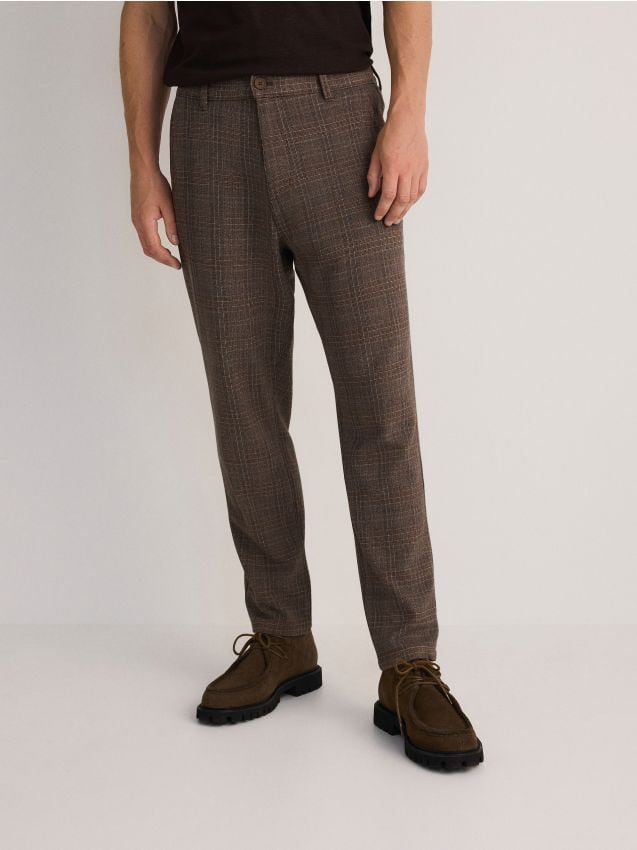 Viscose blend chino slim trousers - RESERVED