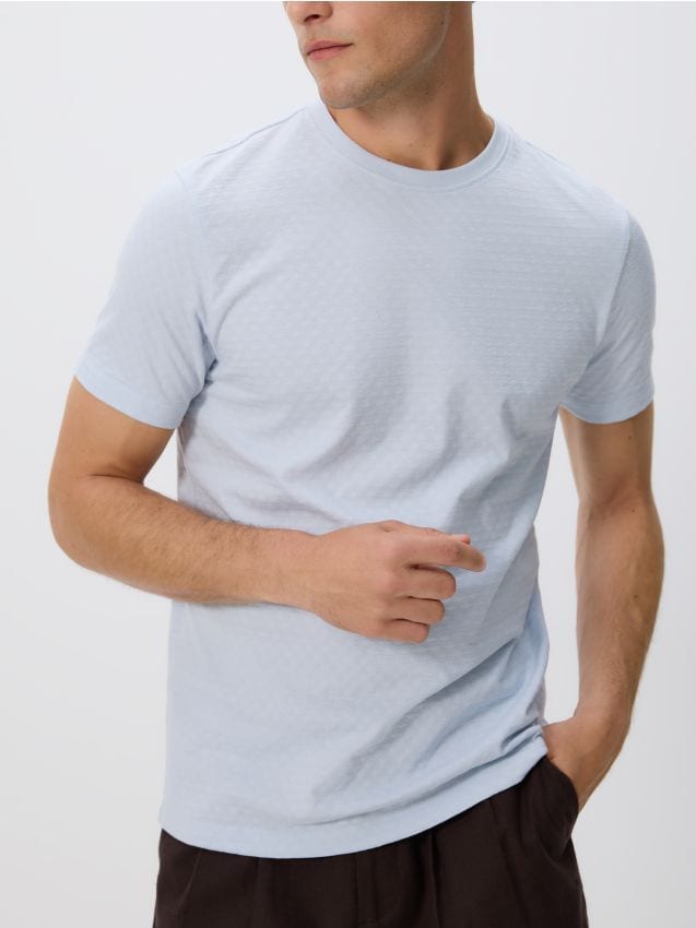 Regular fit structural fabric T-shirt - RESERVED