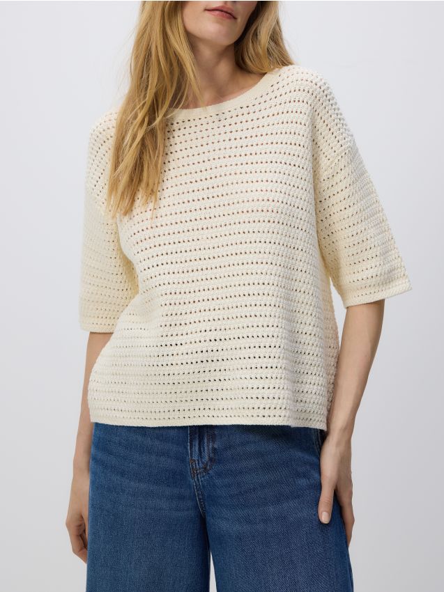 Openwork sweater with short sleeves - RESERVED