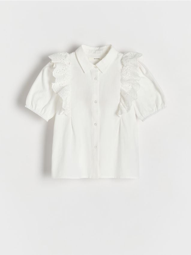 Shirt with decorative ruffle - RESERVED