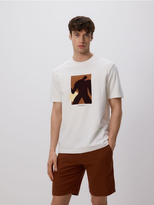 Comfort fit T-shirt with print - RESERVED