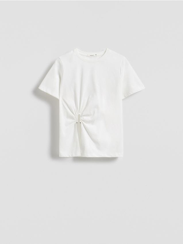 T-shirt with decorative cut-out - RESERVED