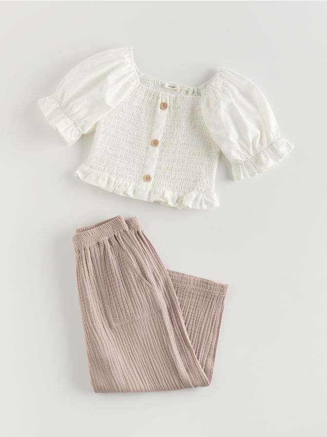 Cropped off shoulder top - RESERVED