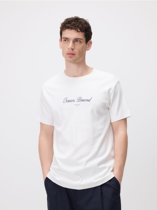 Regular fit T-shirt with embroidery - RESERVED