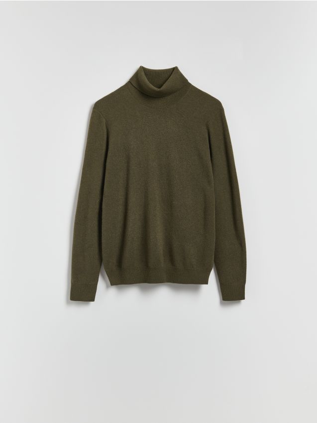 Turtleneck with cashmere blend - RESERVED