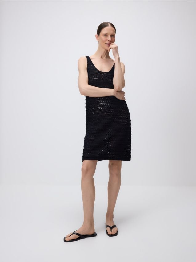 Reserved - Rochie cu broderie englezească - negru Reserved - Rochie cu broderie englezească - negru