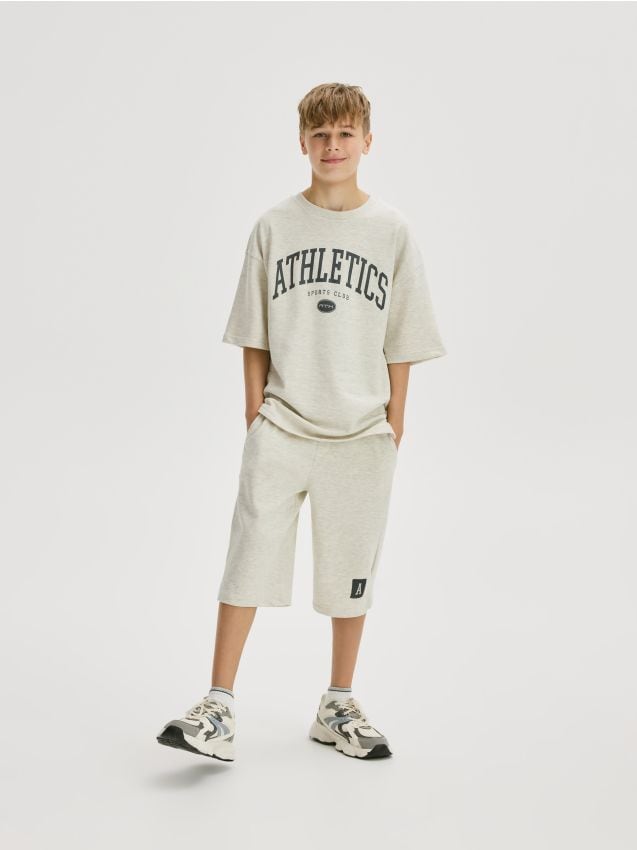 Reserved - BOYS` T-SHIRT & SHORTS - gri deschis
