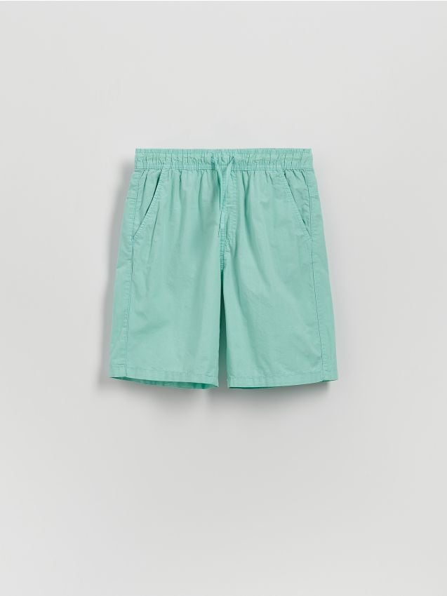 Reserved - Pantaloni scurți din bumbac - verde-mentă