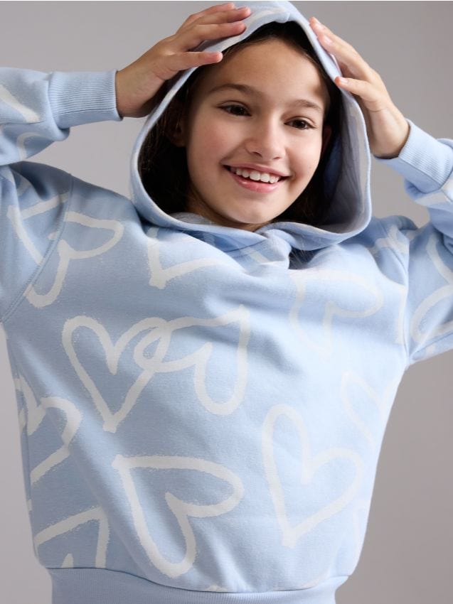 Sweatshirt with heart print - RESERVED