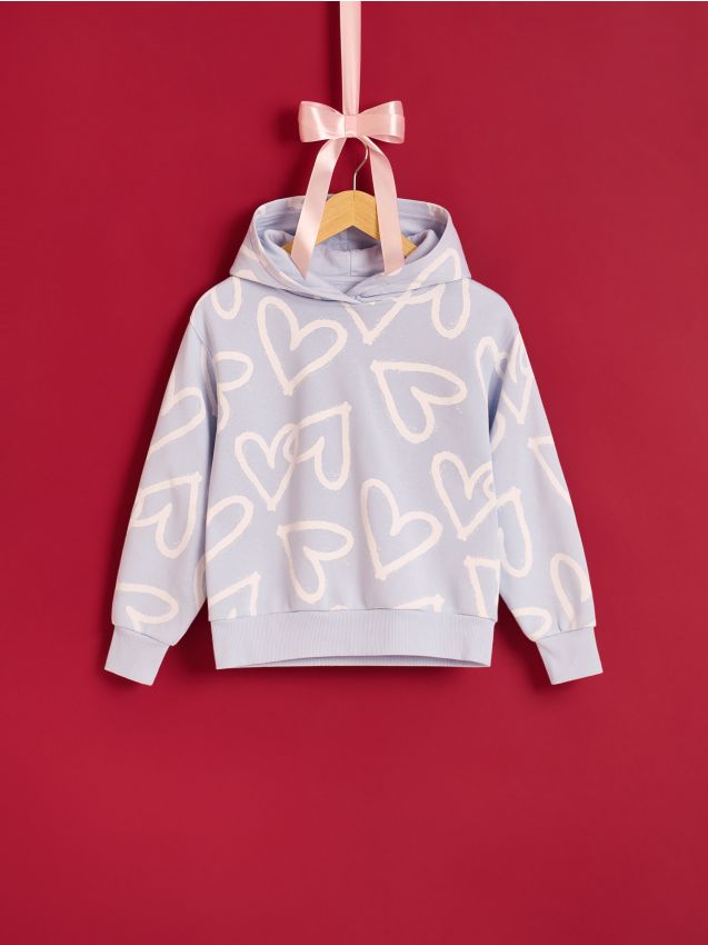 Sweatshirt with heart print - RESERVED