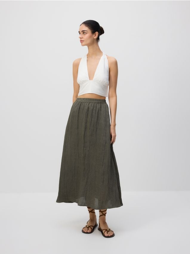 Reserved - LADIES` SKIRT - verde-oliv