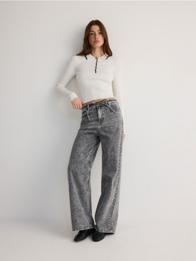 Reserved - LADIES` BLOUSE - crem