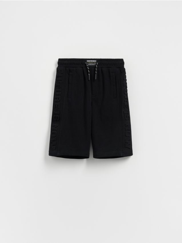 Reserved - Pantaloni sport scurți din bumbac - negru