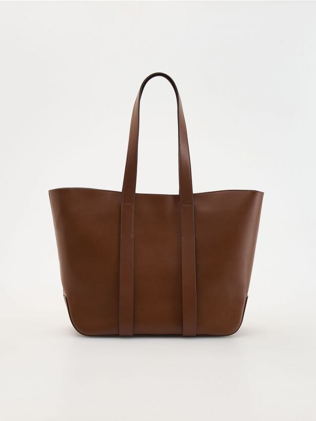Reserved - geantă shopper din imitație de piele - bej