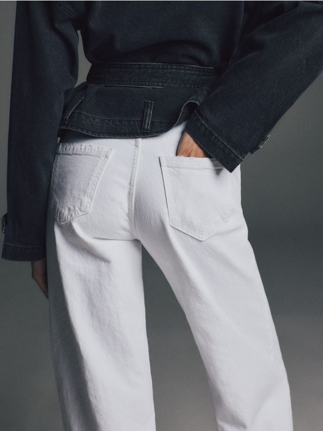 Reserved - blugi wide leg - alb