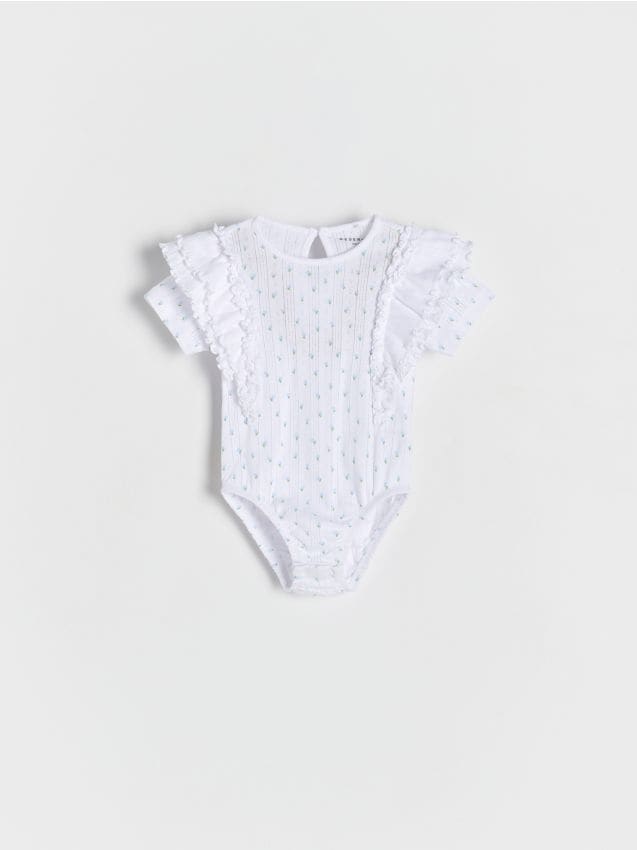 Cotton rich bodysuit with ruffles - RESERVED