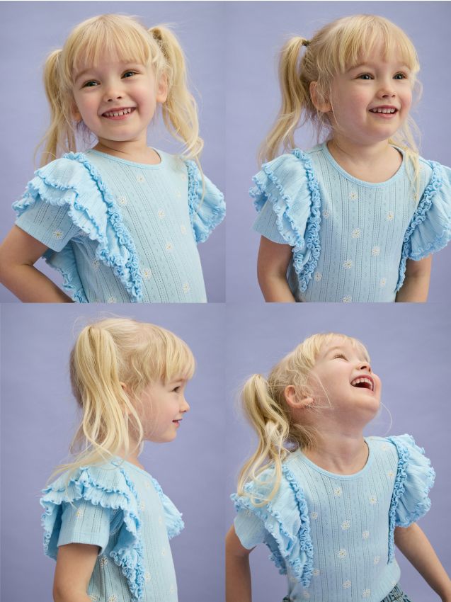 Cotton rich bodysuit with ruffles - RESERVED