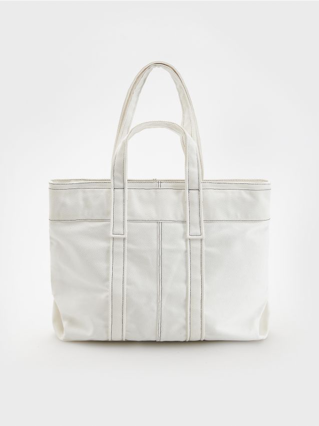 Reserved - geantă shopper din bumbac - alb