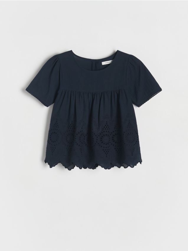 Blouse with openwork hem - RESERVED