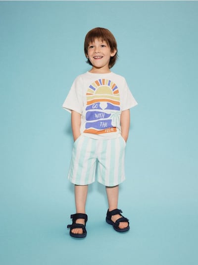Cotton stripe shorts