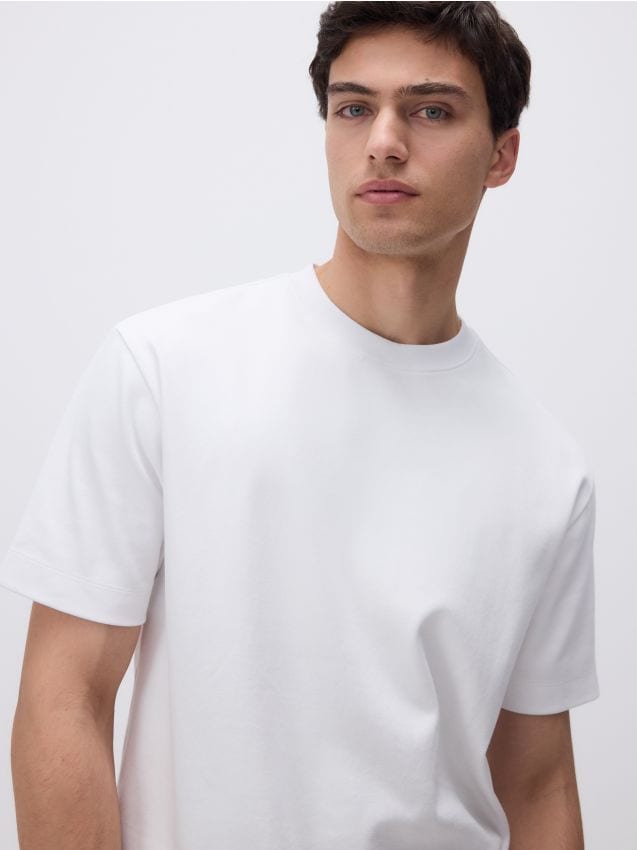 Reserved - Tricou boxy din bumbac - alb