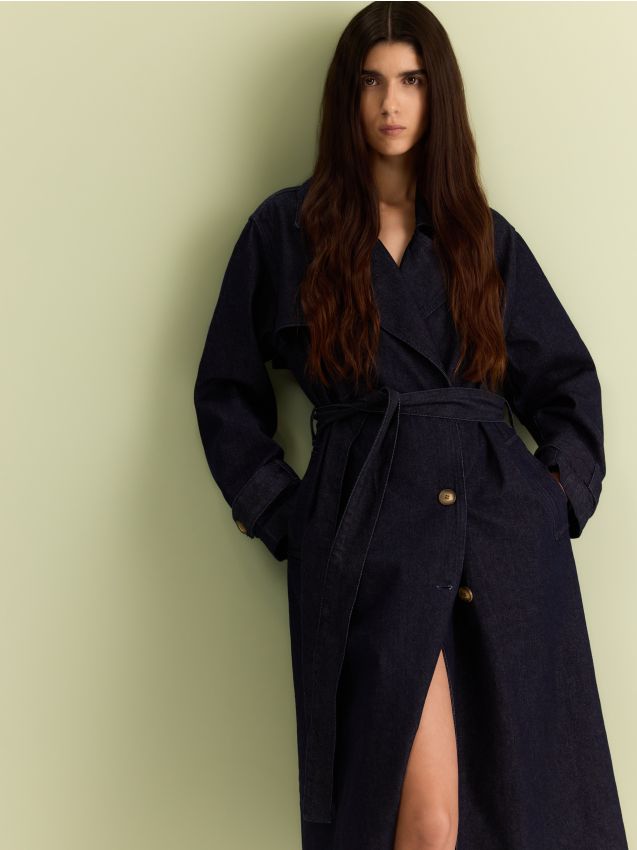 Denim trench coat - RESERVED