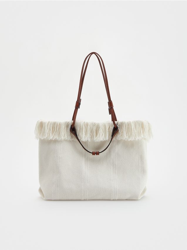 Sac shopper à franges - RESERVED